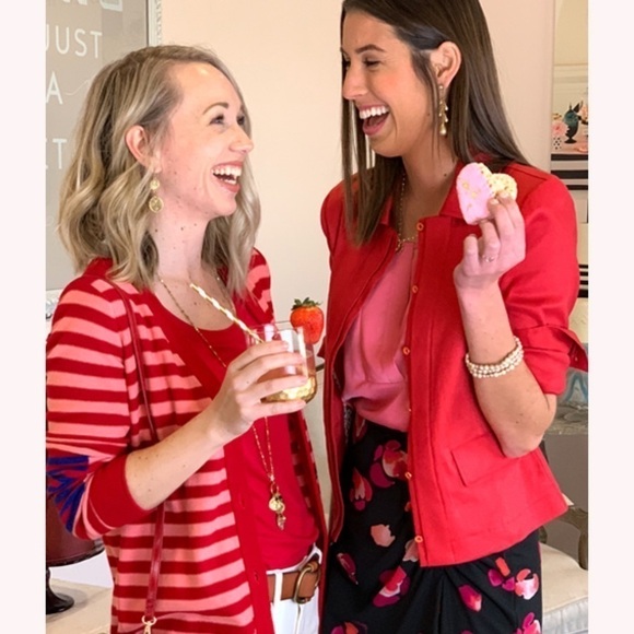 CAbi Red Valentine Linen Blend Blazer Jacket Size Medium - Picture 12 of 12